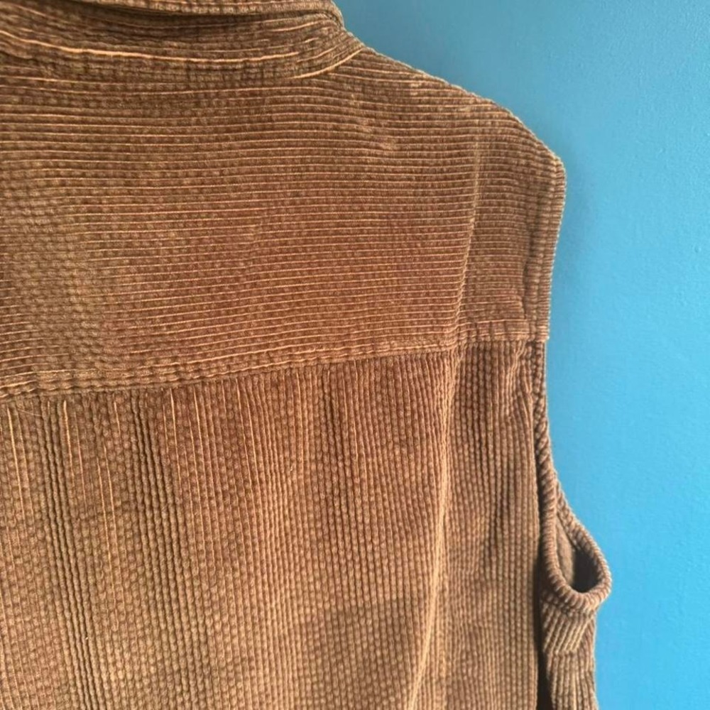 Vintage 90s Corduroy Vest Women's Plus Size 26 Brown Venezia Jeans Retro Grunge - Picture 7 of 8